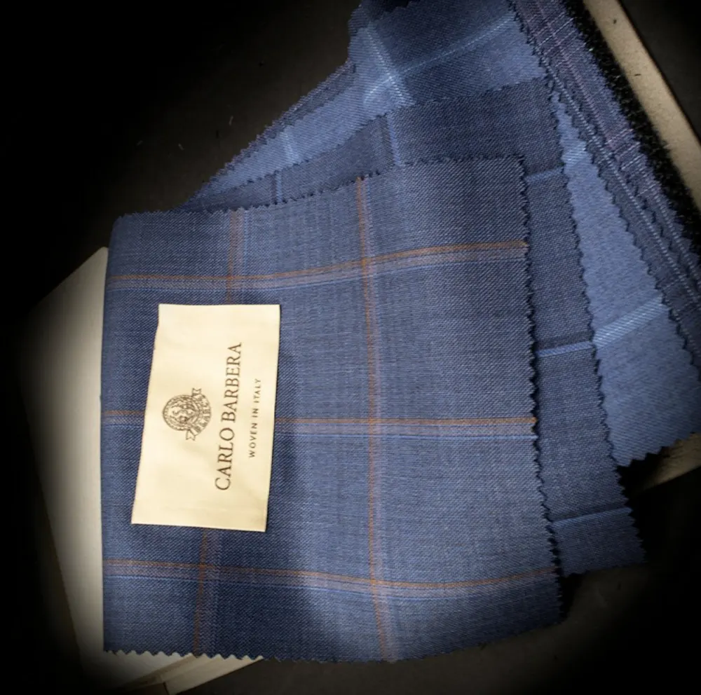 Book of custom suiting fabric swatches